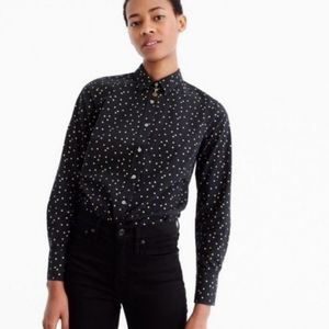 J.Crew Perfect Shirt - Black with Gold Dots